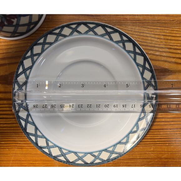 Dansk Nordic Garden Floral Lattice Saucers (Set of 3) - Picture 4 of 6